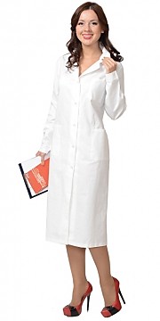Халат х/б бязь, женский белый