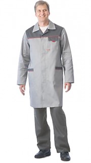 Халат "ФАВОРИТ" мужской светло-серый с тёмно-серым