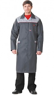 Халат "ФАВОРИТ" мужской тёмно-серый со светло-серым