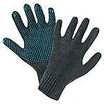 Перчатки трикотажные х/б 5-ти ниточные (чёрные) с ПВХ