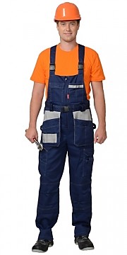 Полукомбинезон "ПРЕМИУМ ПЛЮС" синий с серым