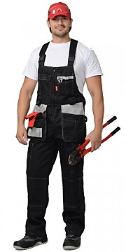 Полукомбинезон "ПРЕМИУМ ПЛЮС" чёрный с серым