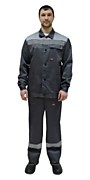 Костюм "Сити" куртка кор.,п/комб. т.серый с св.серым с СОП